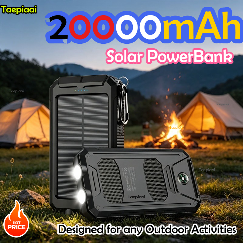 Solar Charger Panel Foldable - 20000mAh Solar Power Bank Portable Charging