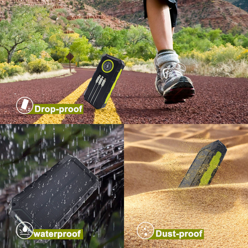 30000mAh Power Bank Waterproof - Solar Charger Panel Foldable 评论和价格