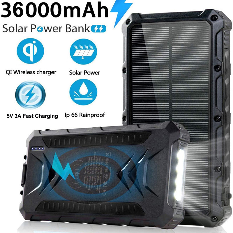 36000mAh Solar Power Bank Fast - Solar Charger Panel Foldable 评论和价格
