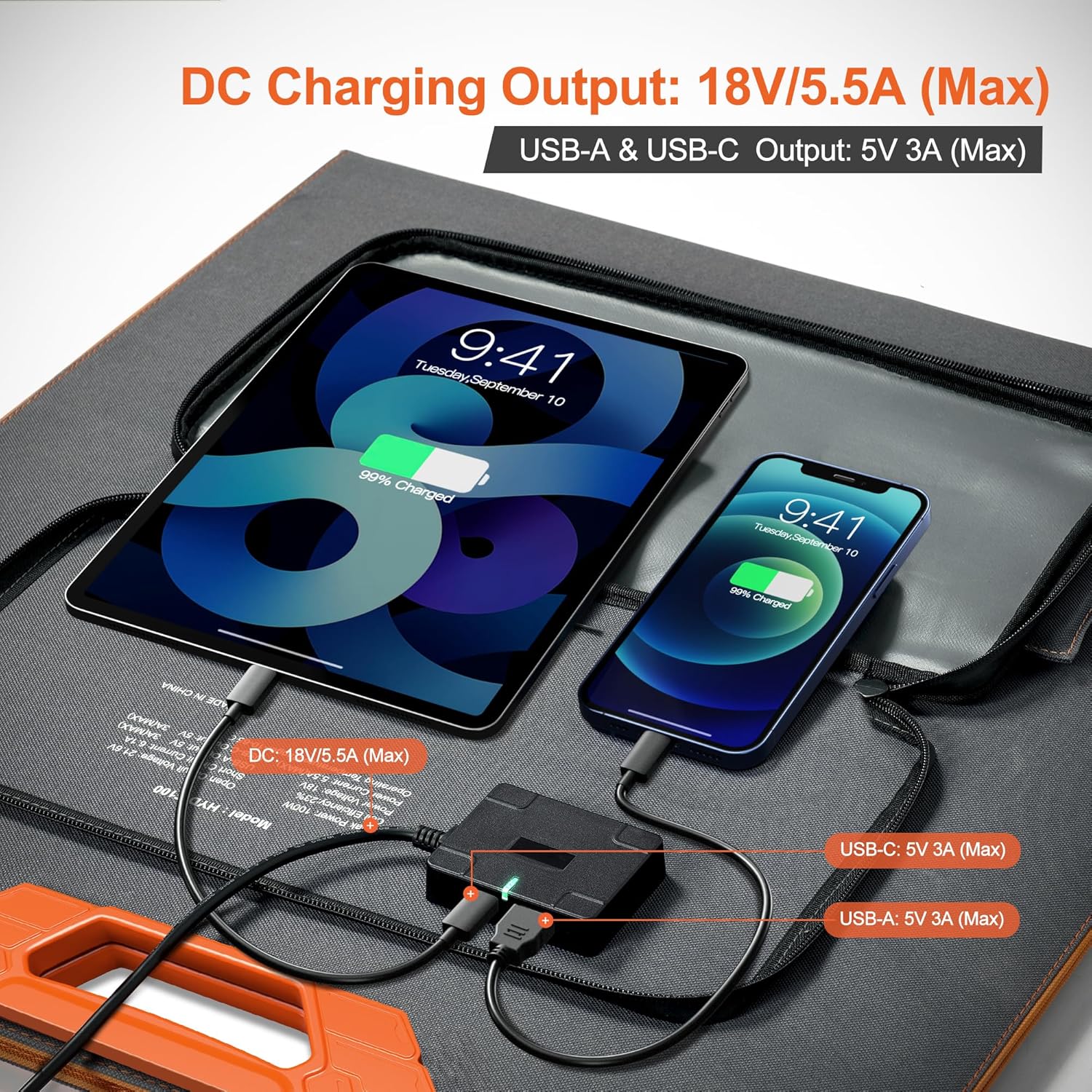 100W Portable Solar Panel 24%  - Solar Charger Panel Foldable 评论和价格