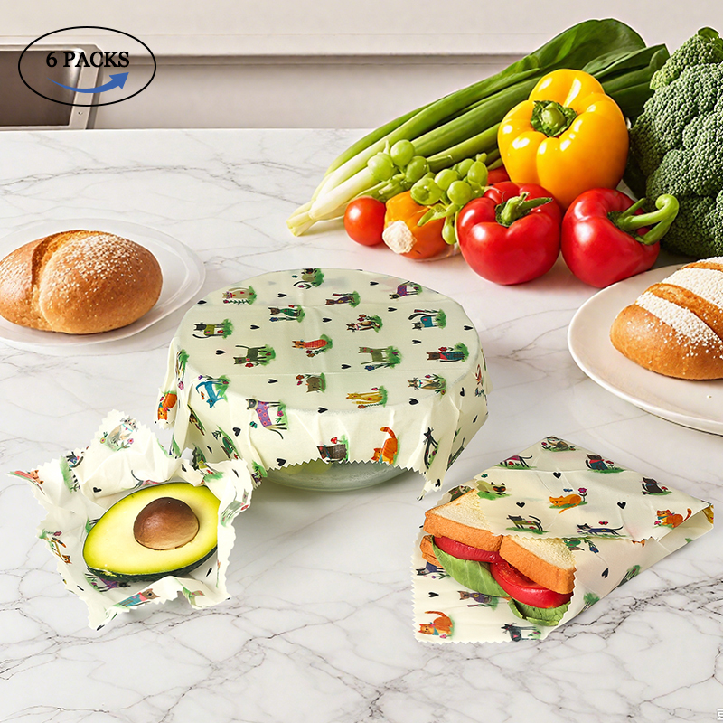 6 Packs (2S. 2M, 2L) reusable  - Beeswax Wrap Reusable 评论和价格