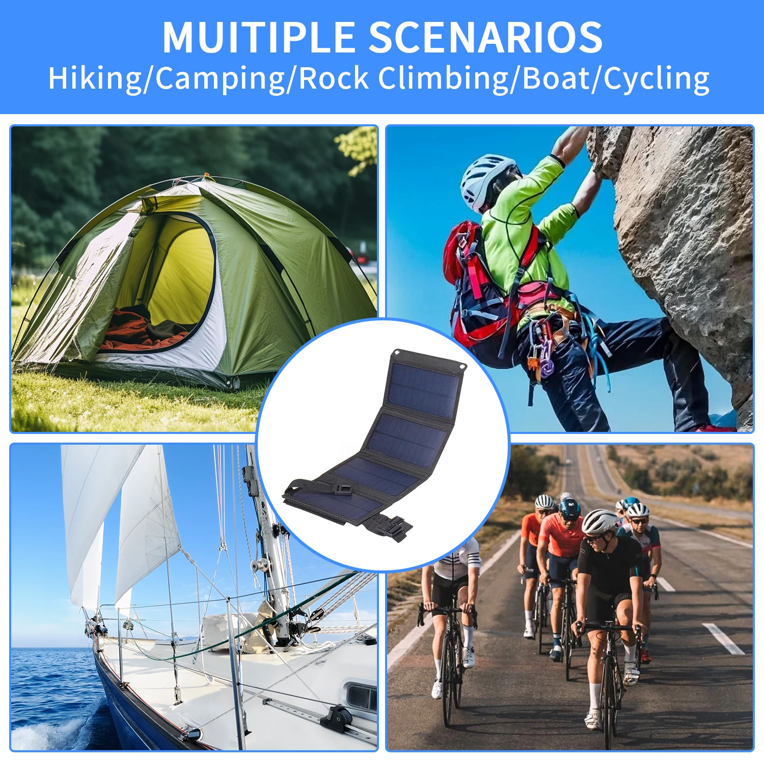 Foldable solar panel 20W 50W 6 - Solar Charger Panel Foldable 评论和价格