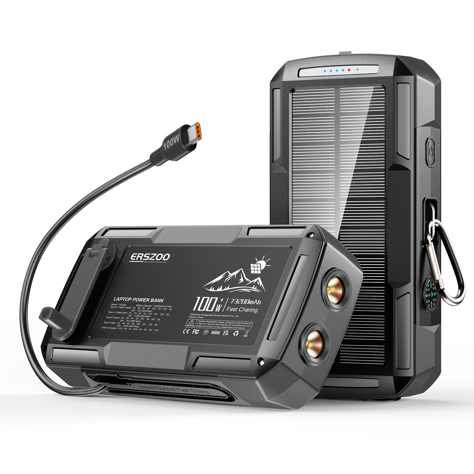 Solar Power Bank 73200mAh Hand - Solar Charger Panel Foldable 评论和价格