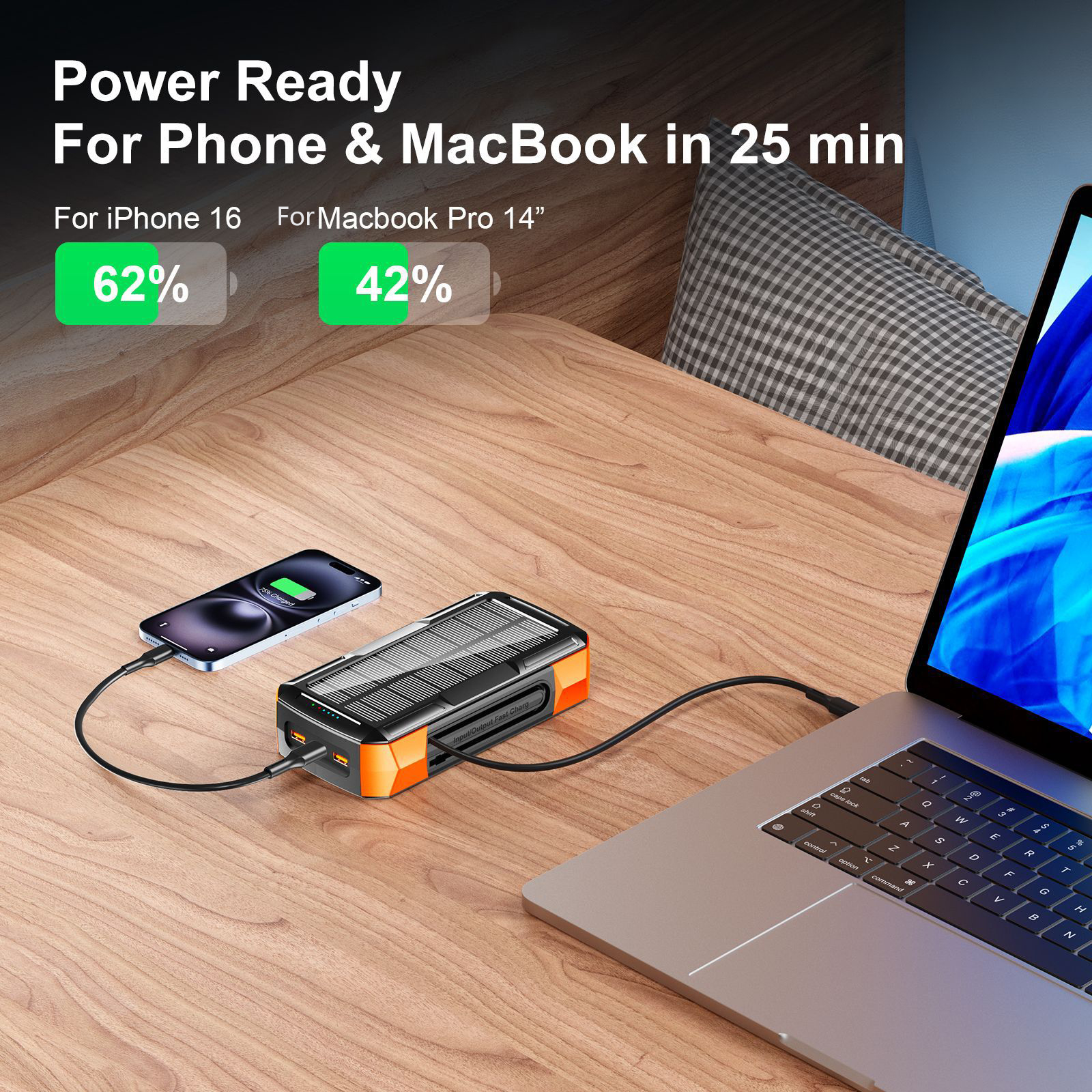 Solar Power Bank 73200mAh Hand - Solar Charger Panel Foldable 评论和价格