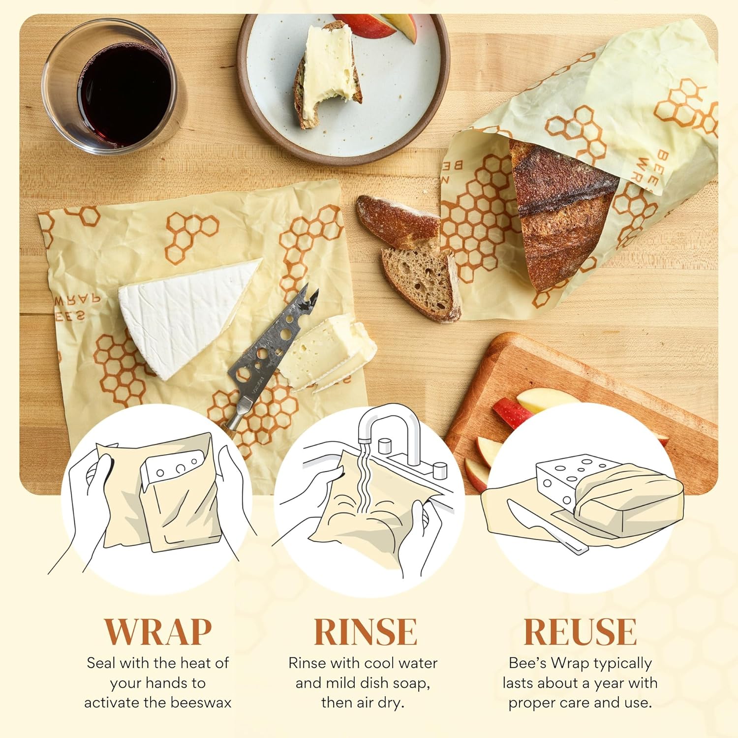 Reusable Beeswax Bread Wrap -  - Beeswax Wrap Reusable 评论和价格
