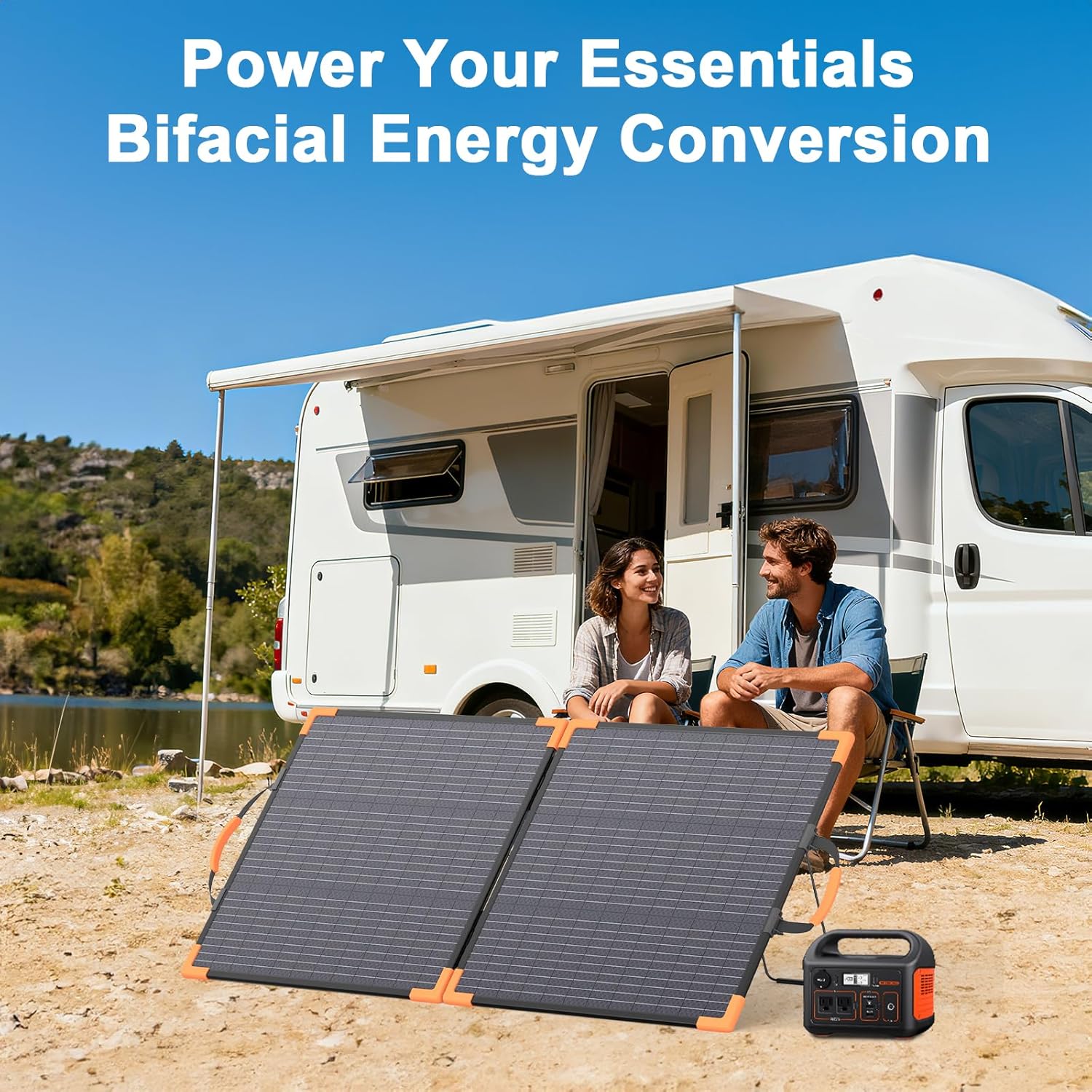 100W Bifacial Portable Solar P - Solar Charger Panel Foldable 评论和价格